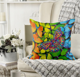 Preview: Diamond Painting Kissenbezug Schmetterling